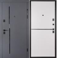 Дверь входная Abwehr АМ (594+251) 096Л (АЦС + Б) ЧФ антрацит / белая текстура 2050x960 мм левая