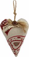 Декоративний виріб Серце 9x17 см бордовий Прованс