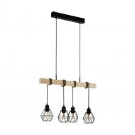 Подвес Eglo 34041 Townshend 4x60 Вт E27 черный/дерево Подвес Eglo 34041 Townshend 4x60 Вт E27 черный/дерево