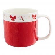 Чашка Ambition Scarf 370 мл червона з білим