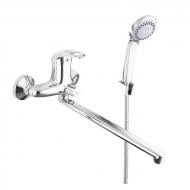 Смеситель для ванны Rubineta (P-11/C Star) излив 300мм, корпус со встроенным дивертором, лейка шланг