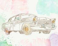 Фотообои De-Cors Ретро автомобили 70315 265x200 см 5,3 кв.м