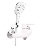 Смеситель для душа Rubineta (Uno-12/K WT) белый, лейка шланг N20D71