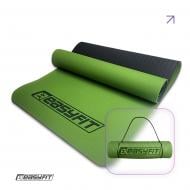 Коврик для йоги EasyFit TPE+TC ECO-Friendly двухслойный для фитнеса 6 мм зеленый с черным EF-1924