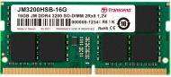 Оперативна пам'ять Transcend SODIMM DDR4 16 GB (1x16GB) 3200 MHz (JM3200HSB-16G)