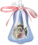 Елочная игрушка колокольчик большой декупаж в ассортименте 9,5 см