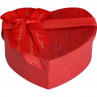 Коробка подарункова Соніліка "Серця" червона з бантом 18х15х7 см B33002