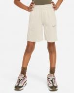 Шорты Nike Sportswear Big Kids' (Girls') Dri-FIT Fleece Shorts FN8609-072 р. S светло-бежевый