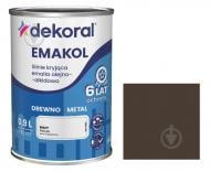 Эмаль алкидная алкидная Dekoral Эмаколь мат RAL 8017 коричневый темный 0,9 л