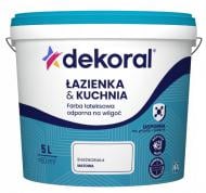 Фарба для ванни латексная Dekoral влагостойкая глубокий мат белый 5 л