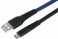 Кабель 2E USB – microUSB 1 м чорний із синім (2E-CCMT-1MBL)