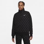 Свитшот Nike W NSW TREND QZ FLC AOP SWOOSH DQ4508-010 р. XS черный