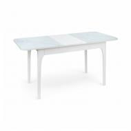 УЦІНКА! Стіл обідній 1100(1450)x700x750мм білий мармур/білий (УЦ №2991)
