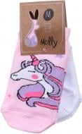 Комплект носков для девочек Molly № 2 розовый единорог + белые р.14–16 в ассортименте