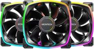 Набір вентиляторів для корпусу Montech RX120 PWM 3 in 1 Black