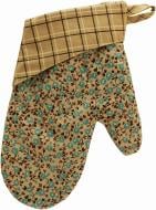 Прихватка-варежка Цветы-тиффани 16x26 см зеленый/светло-коричневый Прованс