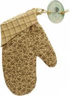 Прихватка-варежка Цветы 16x26 см светло-коричневый Прованс