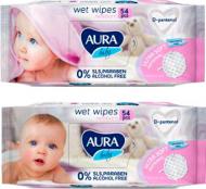 Дитячі вологі серветки Aura beauty Baby з Д-пантенолом 54 шт.