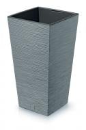 Горшок для цветов Prosperplast Furu 400 мм высокий с вкладышем серый квадратный 24 л (57840-422)