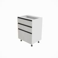 Тумба нижня Софі ( Н 60 3Ш (2+1) LUX ) шовковий камінь/білий Світ Меблів