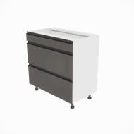 Тумба нижняя Софи ( Н 80 3Ш (1+2) LUX ) графит серый/белый Світ Меблів