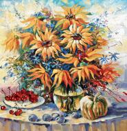 Репродукция Подсолнухи натюрморт 50x50 см Арт Фемелі