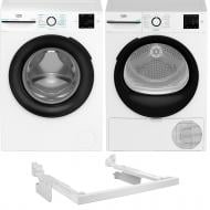 Пральна машина Beko BM1WFSU37233WB + сушильна машина BM3T37239WB + з'єднувальна планка PSKS