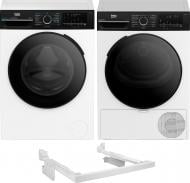Пральна машина Beko BM3WFSU47235WPBB2 + сушильна машина BM3T47239WPBB2 + з'єднувальна планка PSKS