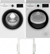 Пральна машина Beko B3WFU5943W + сушильна машина B5T69233 + з'єднувальна планка PSK
