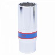 Головка свечная 1/2" 21 мм 12 гр. с резин. KING TONY 463021R