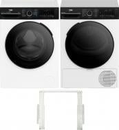 Пральна машина Beko BM3WFSU48435WPBB2 + сушильна машина BM3T48239WPBB2 + з'єднувальна планка PSK