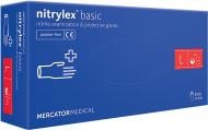 Рукавички медичні Mercator Medical Nitrylex Basic нітрилові нестерильні неприпудренні сині 100 шт./уп.