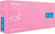 Рукавички медичні Mercator Medical Nitrylex Pink нітрилові нестерильні неприпудренні M рожеві 100 шт./уп.