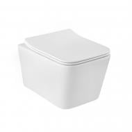 Унитаз подвесной Kroner безободковый Eifel WHI523629 RIMLESS с сидением (KE523629WHIR)