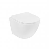 Унитаз подвесной Kroner безободковый Harz WHI483632 TORNADO с сидением (KH483632WHIT)