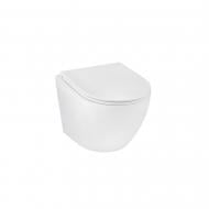 Унитаз подвесной Kroner безободковый Harz WHI493736 RIMLESS с сидением Slim Duroplast / Soft-close /