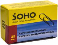 Скрепки 25 мм 100 шт овальные Soho