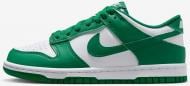 Кроссовки детские демисезонные Nike DUNK LOW BG FB9109-114 р.39 белые с зеленым