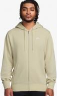 Джемпер Nike M NK CLUB FT FZ HOODIE FN3884-229 р.XL бежевый