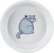 Миска Trixie для кошек керамика с рисунком 0.25 л/13 см серый