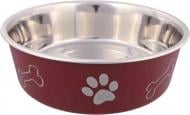 Миска Trixie для собак Stainless Steel Bowl нержавіюча сталь з пластиковим покриттям 2.2л/23 см