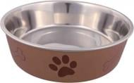 Миска Trixie для собак Stainless Steel Bowl нержавіюча сталь з пластиковим покриттям 1.5л/21 см