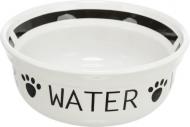 Миска Trixie для собак Water керамічна 0.25л/13 см білий/чорний