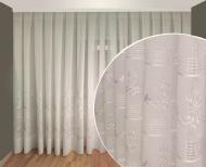 Тюль Лён Неаполь с вышивкой 400x270 белый Декор-ін Тюль Лён Неаполь с вышивкой 400x270 белый Декор-ін