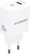 Зарядний пристрій Expert L161EP 20W PD USB-C + QC3 USB-A Білий