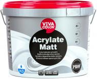 Краска акрилатная водоэмульсионная Vivacolor Acrylate Matt, база А мат белый 9 л 11,7 кг