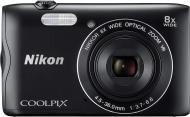 Фотоаппарат Nikon Coolpix A300 black + карта памяти SD 8ГБ + чехол