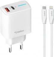 Сетевое зарядное устройство Gelius Radiance GP-HC058 1Type-C/1USB + кабель Type-C-Lightning