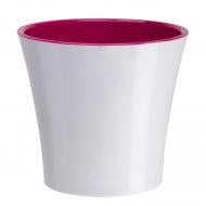 Вазон пластик Arte круглый белый с лиловым 2 л Santino (2004161)