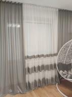 Штора Паутина с тремя полосами 250x250 серый Декор-ін